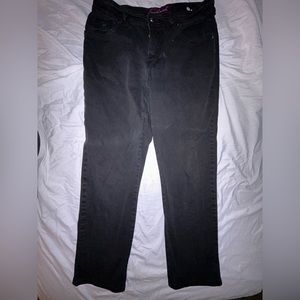Black straight leg jeans